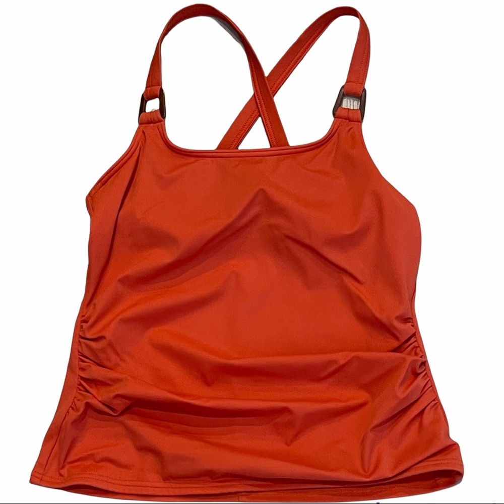 LANDS’ END Coral Racerback Lined Underwire Tankini
